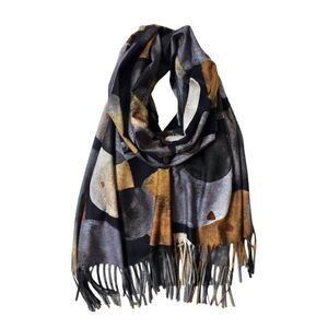 Écharpe d'hiver imprimée de motif géométrique et abstraites avec franges - 12 pièces