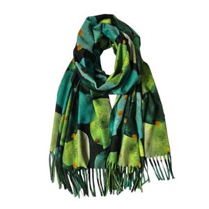 Écharpe d'hiver imprimée de motif géométrique et abstraites avec franges - 12 pièces