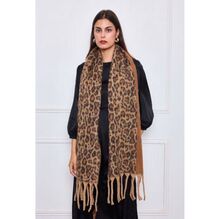 Écharpe épaisse à grosses franges avec motif léopard et lettrage LOVE - 12 pièces