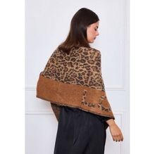 Écharpe épaisse à grosses franges avec motif léopard et lettrage LOVE - 12 pièces