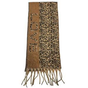 Écharpe épaisse à grosses franges avec motif léopard et lettrage LOVE - 12 pièces