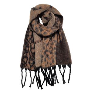 Écharpe épaisse à grosses franges avec motif léopard et lettrage LOVE - 12 pièces