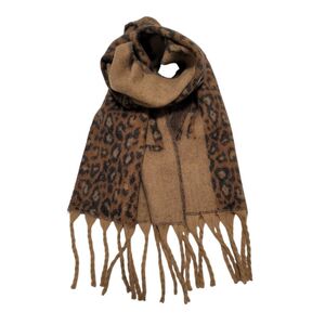 Écharpe épaisse à grosses franges avec motif léopard et lettrage LOVE - 12 pièces