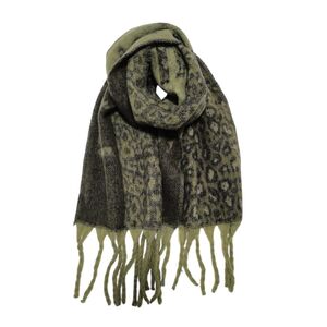 Écharpe épaisse à grosses franges avec motif léopard et lettrage LOVE - 12 pièces