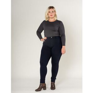 Legging femme grande taille en coupe haute sans zip avec poches arrière