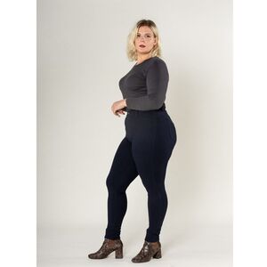 Legging femme grande taille en coupe haute sans zip avec poches arrière