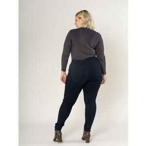 Legging femme grande taille en coupe haute sans zip avec poches arrière