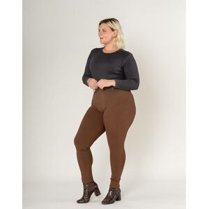 Legging femme grande taille en coupe haute sans zip avec poches arrière