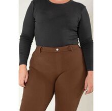 Legging femme grande taille en coupe haute sans zip avec poches arrière