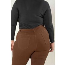 Legging femme grande taille en coupe haute sans zip avec poches arrière