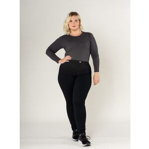 Legging femme grande taille en coupe haute sans zip avec poches arrière