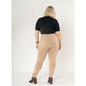 Legging femme grande taille en coupe haute sans zip avec poches arrière
