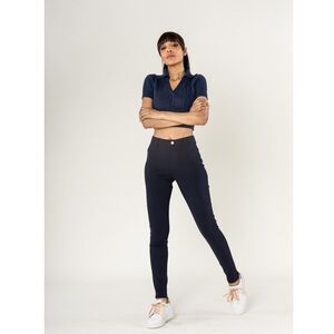 Legging stretch taille haute sans zip avec poches arrière pratiques