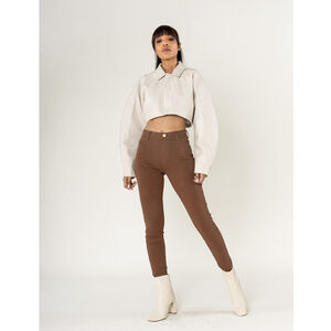 Legging stretch taille haute sans zip avec poches arrière pratiques