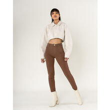 Legging stretch taille haute sans zip avec poches arrière pratiques