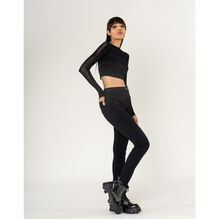 Legging stretch taille haute sans zip avec poches arrière pratiques