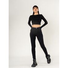 Legging stretch taille haute sans zip avec poches arrière pratiques