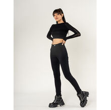 Legging stretch taille haute sans zip avec poches arrière pratiques