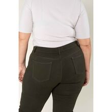Legging ajusté grande taille coupe haute avec zip et poches avant/arrière