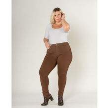Legging ajusté grande taille coupe haute avec zip et poches avant/arrière