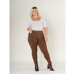 Legging ajusté grande taille coupe haute avec zip et poches avant/arrière