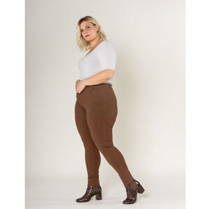 Legging ajusté grande taille coupe haute avec zip et poches avant/arrière