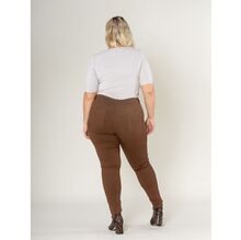 Legging ajusté grande taille coupe haute avec zip et poches avant/arrière