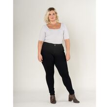 Legging ajusté grande taille coupe haute avec zip et poches avant/arrière