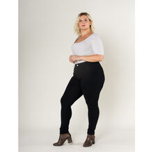 Legging ajusté grande taille coupe haute avec zip et poches avant/arrière