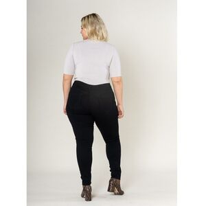 Legging ajusté grande taille coupe haute avec zip et poches avant/arrière