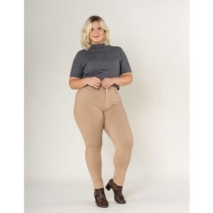 Legging ajusté grande taille coupe haute avec zip et poches avant/arrière