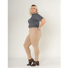 Legging ajusté grande taille coupe haute avec zip et poches avant/arrière