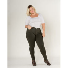 Legging ajusté grande taille coupe haute avec zip et poches avant/arrière