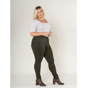 Legging ajusté grande taille coupe haute avec zip et poches avant/arrière