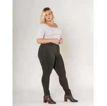 Legging ajusté grande taille coupe haute avec zip et poches avant/arrière