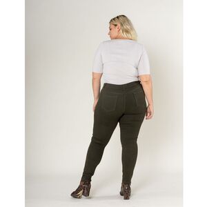Legging ajusté grande taille coupe haute avec zip et poches avant/arrière