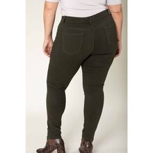 Legging ajusté grande taille coupe haute avec zip et poches avant/arrière