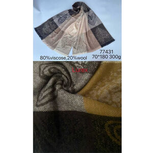 Écharpe imprimé color-block avec motifs cœurs en fils de lurex