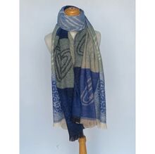 Écharpe imprimé color-block avec motifs cœurs en fils de lurex