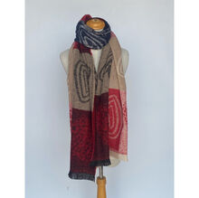 Écharpe imprimé color-block avec motifs cœurs en fils de lurex