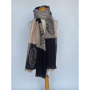 Écharpe imprimé color-block avec motifs cœurs en fils de lurex