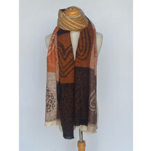 Écharpe imprimé color-block avec motifs cœurs en fils de lurex