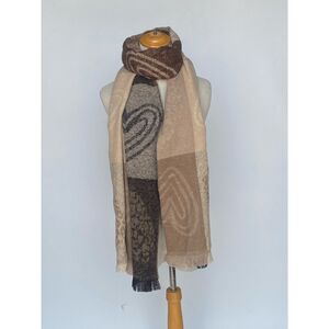 Écharpe imprimé color-block avec motifs cœurs en fils de lurex