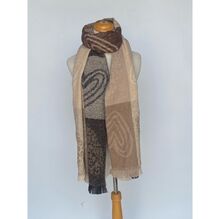 Écharpe imprimé color-block avec motifs cœurs en fils de lurex