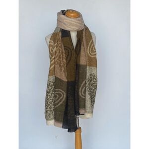 Écharpe imprimé color-block avec motifs cœurs en fils de lurex