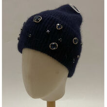 Bonnet en angora et acrylique incrusté de bijoux scintillants