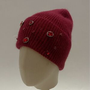 Bonnet en angora et acrylique incrusté de bijoux scintillants