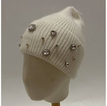 Bonnet en angora et acrylique incrusté de bijoux scintillants