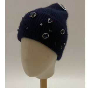 Bonnet en angora et acrylique incrusté de bijoux scintillants
