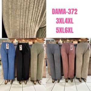 Pantalon femme grande taille en maille finement côtelée